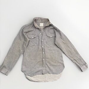 BILLY REID MENS SHIRT GRAY CHECK BUTTON LONG SLEEVE MADE IN ITALY MEDIUM